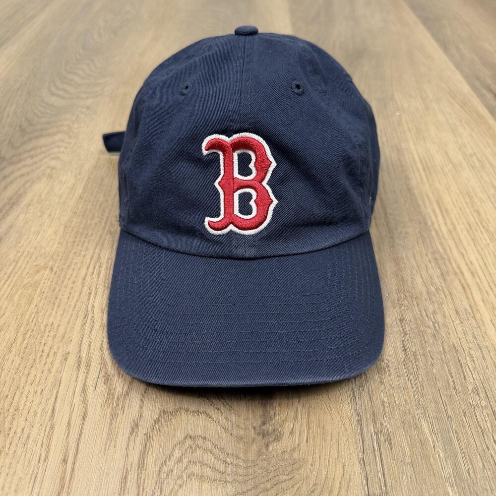 Boston Red Sox Hat Cap Strap Back Mens One Size Blue MLB Baseball 47 Brand